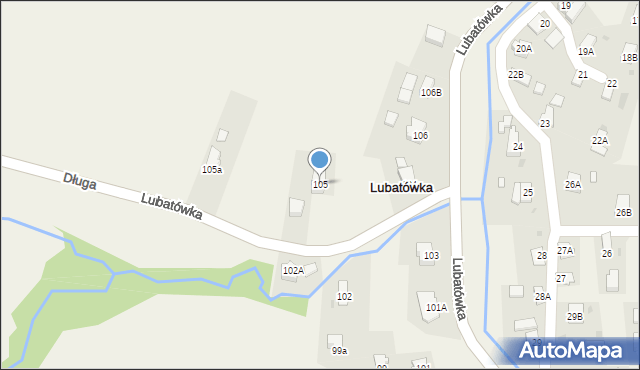 Lubatówka, Lubatówka, 105, mapa Lubatówka