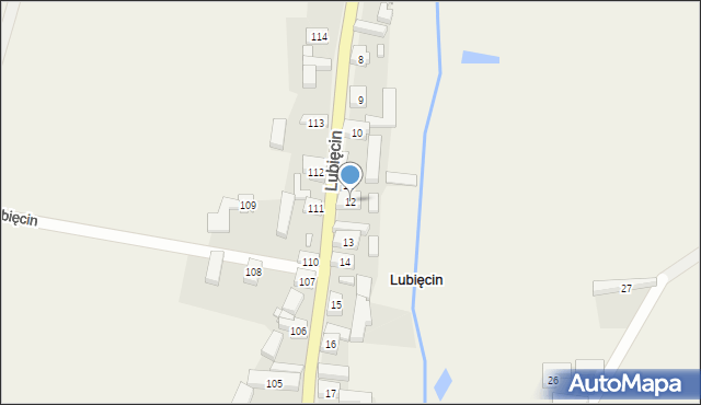 Lubięcin, Lubięcin, 12, mapa Lubięcin