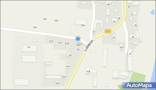 Lubięcin, Lubięcin, 91D, mapa Lubięcin