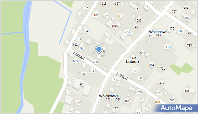 Lubień, Lubień, 12, mapa Lubień