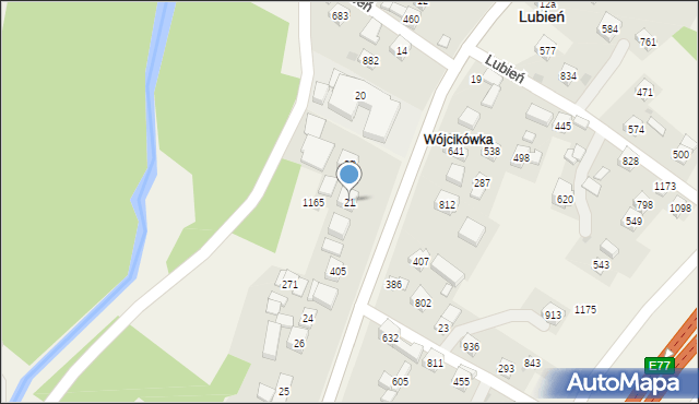 Lubień, Lubień, 21, mapa Lubień