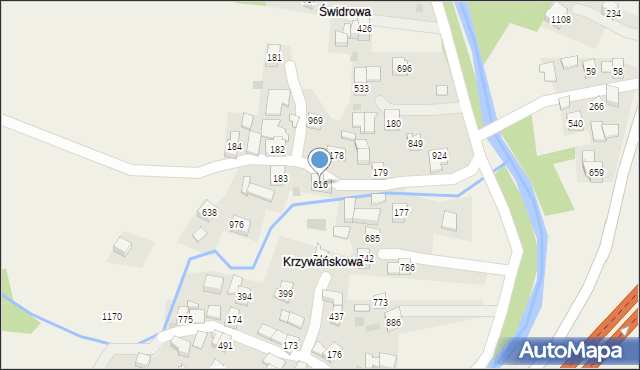 Lubień, Lubień, 616, mapa Lubień