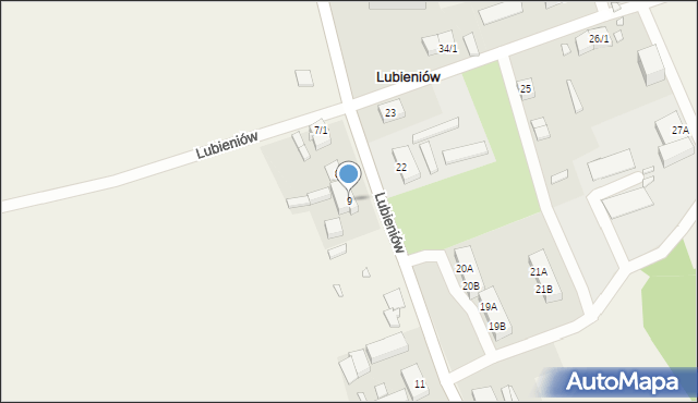 Lubieniów, Lubieniów, 9, mapa Lubieniów