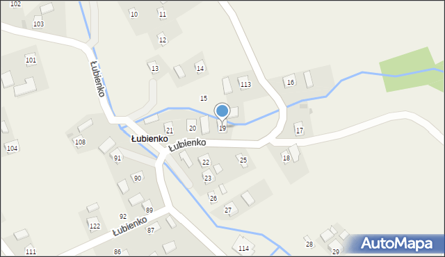 Łubienko, Łubienko, 19, mapa Łubienko