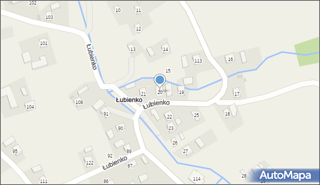 Łubienko, Łubienko, 20, mapa Łubienko