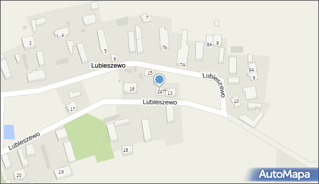 Lubieszewo, Lubieszewo, 14, mapa Lubieszewo