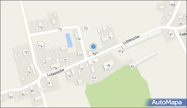 Lubieszów, Lubieszów, 70a, mapa Lubieszów