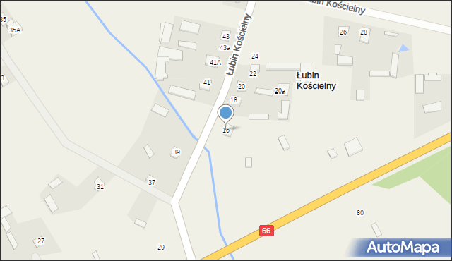 Łubin Kościelny, Łubin Kościelny, 16, mapa Łubin Kościelny