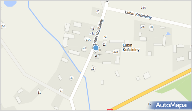 Łubin Kościelny, Łubin Kościelny, 18, mapa Łubin Kościelny