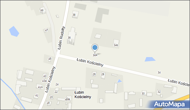 Łubin Kościelny, Łubin Kościelny, 34A, mapa Łubin Kościelny