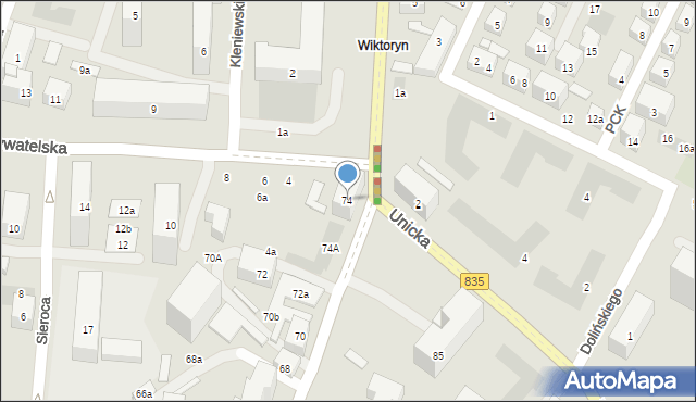 Lublin, Lubartowska, 74, mapa Lublina