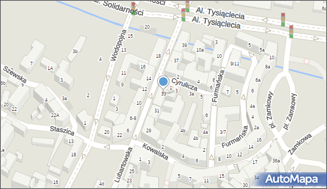 Lublin, Lubartowska, 33, mapa Lublina