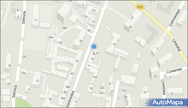 Lublin, Lubartowska, 81, mapa Lublina