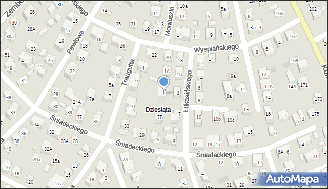 Lublin, Łukasińskiego Waleriana, mjr., 5a, mapa Lublina