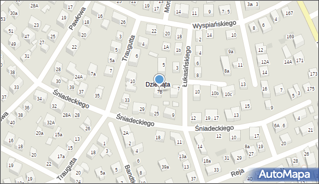 Lublin, Łukasińskiego Waleriana, mjr., 7B, mapa Lublina