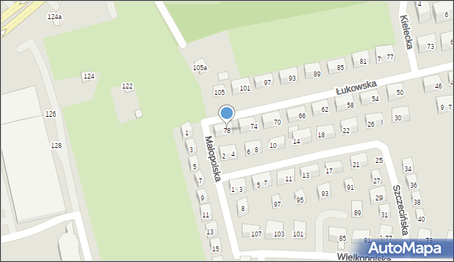 Lublin, Łukowska, 78, mapa Lublina