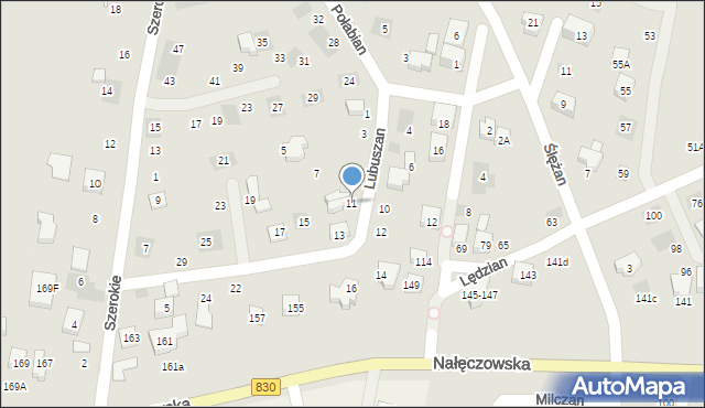 Lublin, Lubuszan, 11, mapa Lublina