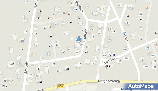 Lublin, Lubuszan, 11a, mapa Lublina