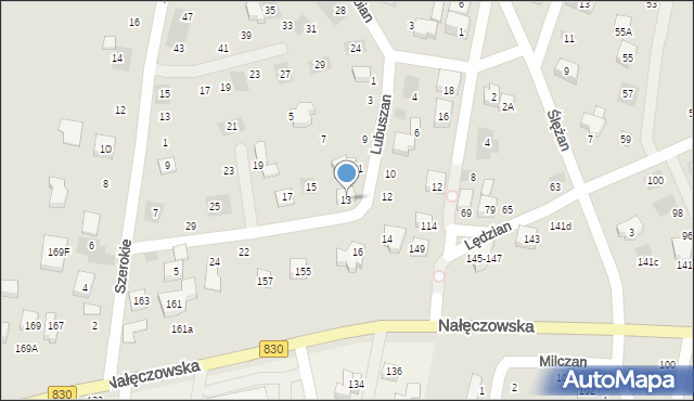 Lublin, Lubuszan, 13, mapa Lublina