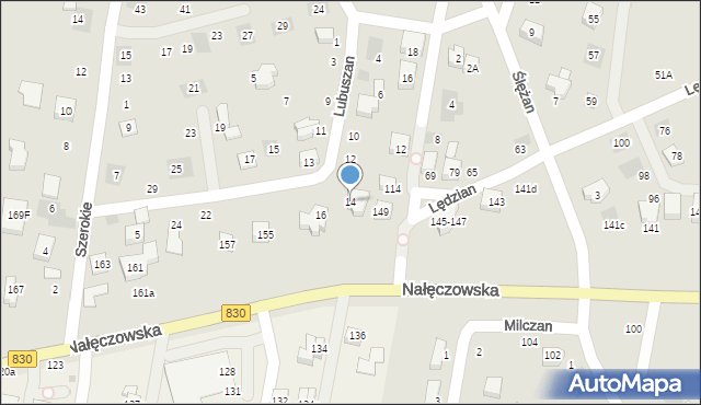 Lublin, Lubuszan, 14, mapa Lublina