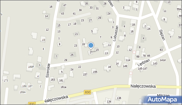 Lublin, Lubuszan, 17, mapa Lublina