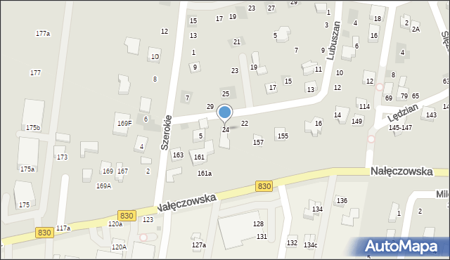 Lublin, Lubuszan, 24, mapa Lublina