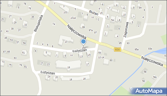 Lublin, Łużyczan, 10a, mapa Lublina