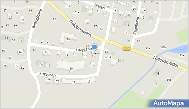 Lublin, Łużyczan, 15, mapa Lublina