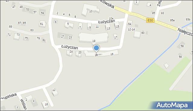 Lublin, Łużyczan, 18, mapa Lublina