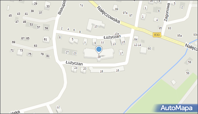 Lublin, Łużyczan, 19, mapa Lublina