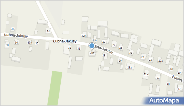 Łubna-Jakusy, Łubna-Jakusy, 28a, mapa Łubna-Jakusy