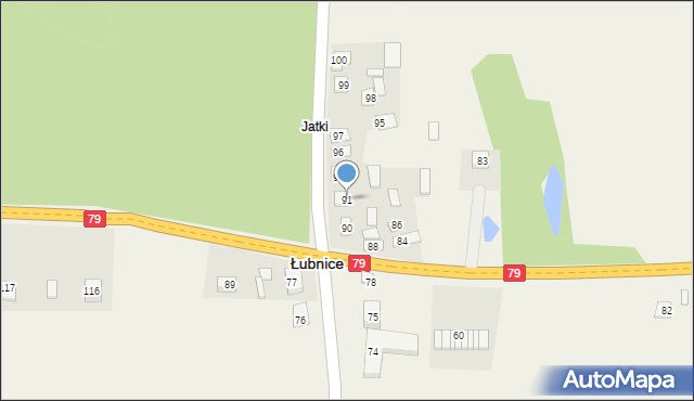 Łubnice, Łubnice, 91, mapa Łubnice