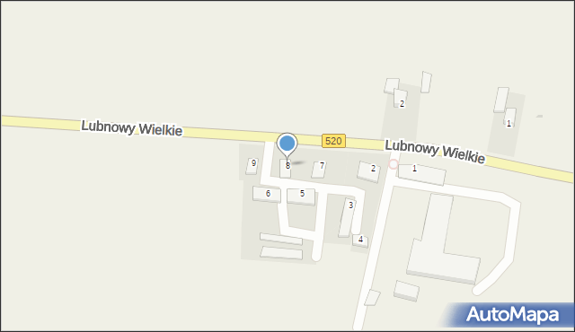 Lubnowy Wielkie, Lubnowy Wielkie, 8, mapa Lubnowy Wielkie