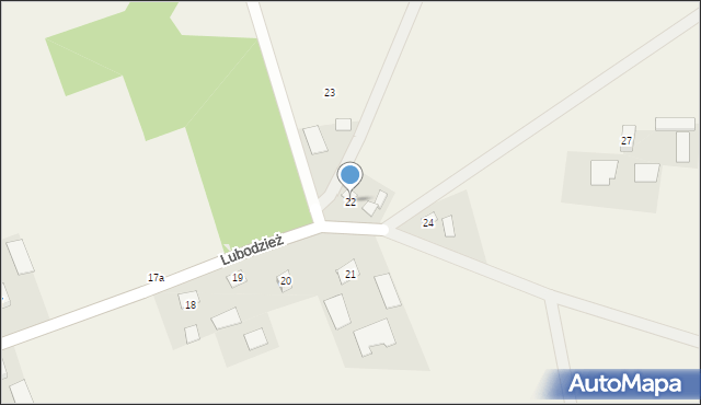 Lubodzież, Lubodzież, 22, mapa Lubodzież