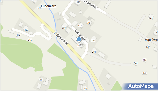 Lubomierz, Lubomierz, 207, mapa Lubomierz