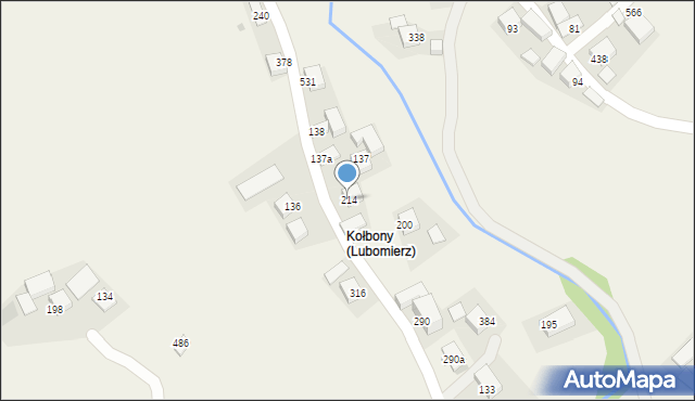 Lubomierz, Lubomierz, 214, mapa Lubomierz