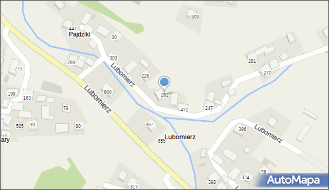 Lubomierz, Lubomierz, 262, mapa Lubomierz