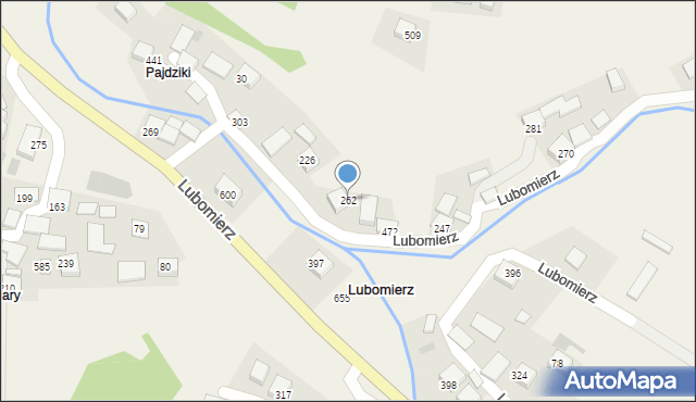 Lubomierz, Lubomierz, 262, mapa Lubomierz