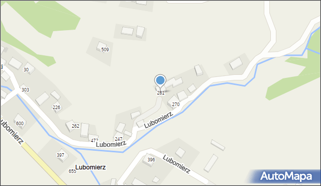 Lubomierz, Lubomierz, 281, mapa Lubomierz