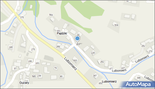 Lubomierz, Lubomierz, 303, mapa Lubomierz