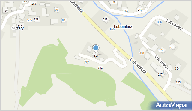 Lubomierz, Lubomierz, 317, mapa Lubomierz