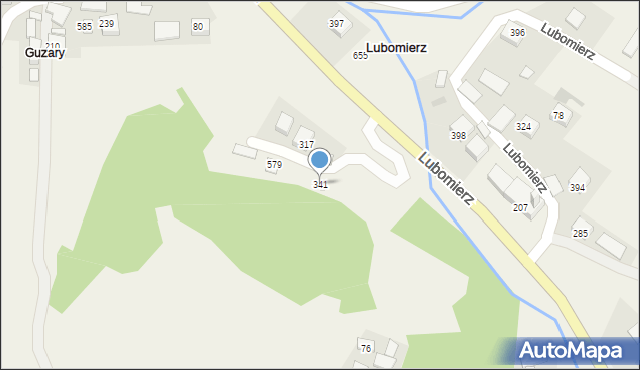 Lubomierz, Lubomierz, 341, mapa Lubomierz