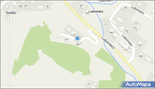 Lubomierz, Lubomierz, 341, mapa Lubomierz