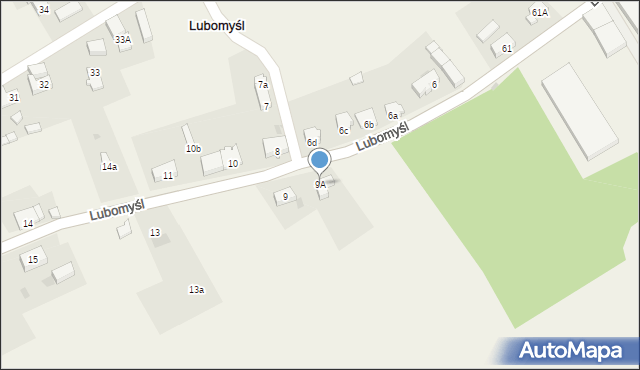 Lubomyśl, Lubomyśl, 9A, mapa Lubomyśl