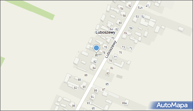 Luboszewy, Luboszewy, 80, mapa Luboszewy