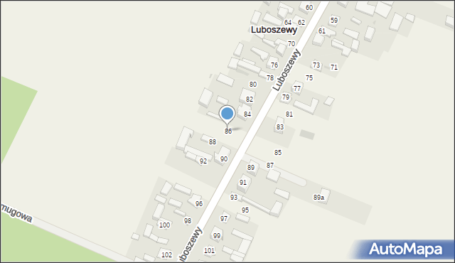 Luboszewy, Luboszewy, 86, mapa Luboszewy