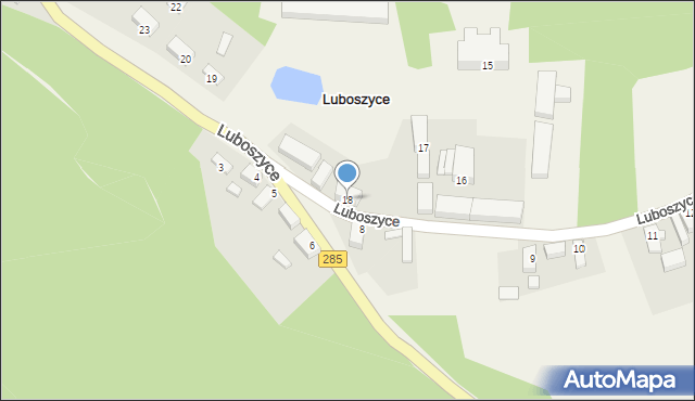 Luboszyce, Luboszyce, 18, mapa Luboszyce