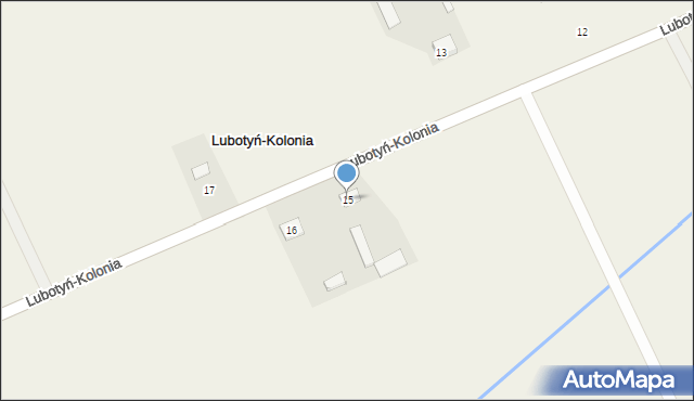 Lubotyń-Kolonia, Lubotyń-Kolonia, 15, mapa Lubotyń-Kolonia