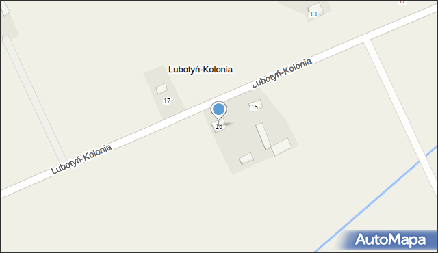 Lubotyń-Kolonia, Lubotyń-Kolonia, 16, mapa Lubotyń-Kolonia