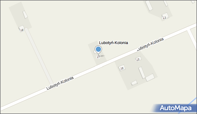 Lubotyń-Kolonia, Lubotyń-Kolonia, 17, mapa Lubotyń-Kolonia